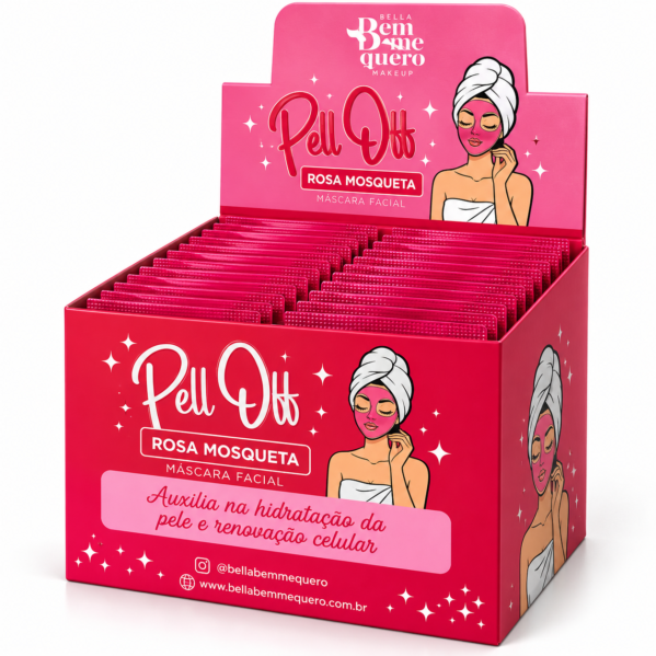 BOX C/ 50 UNIDADES – Máscara Facial Peel Off Rosa Mosqueta 8g Bem Me Quero | Atacado