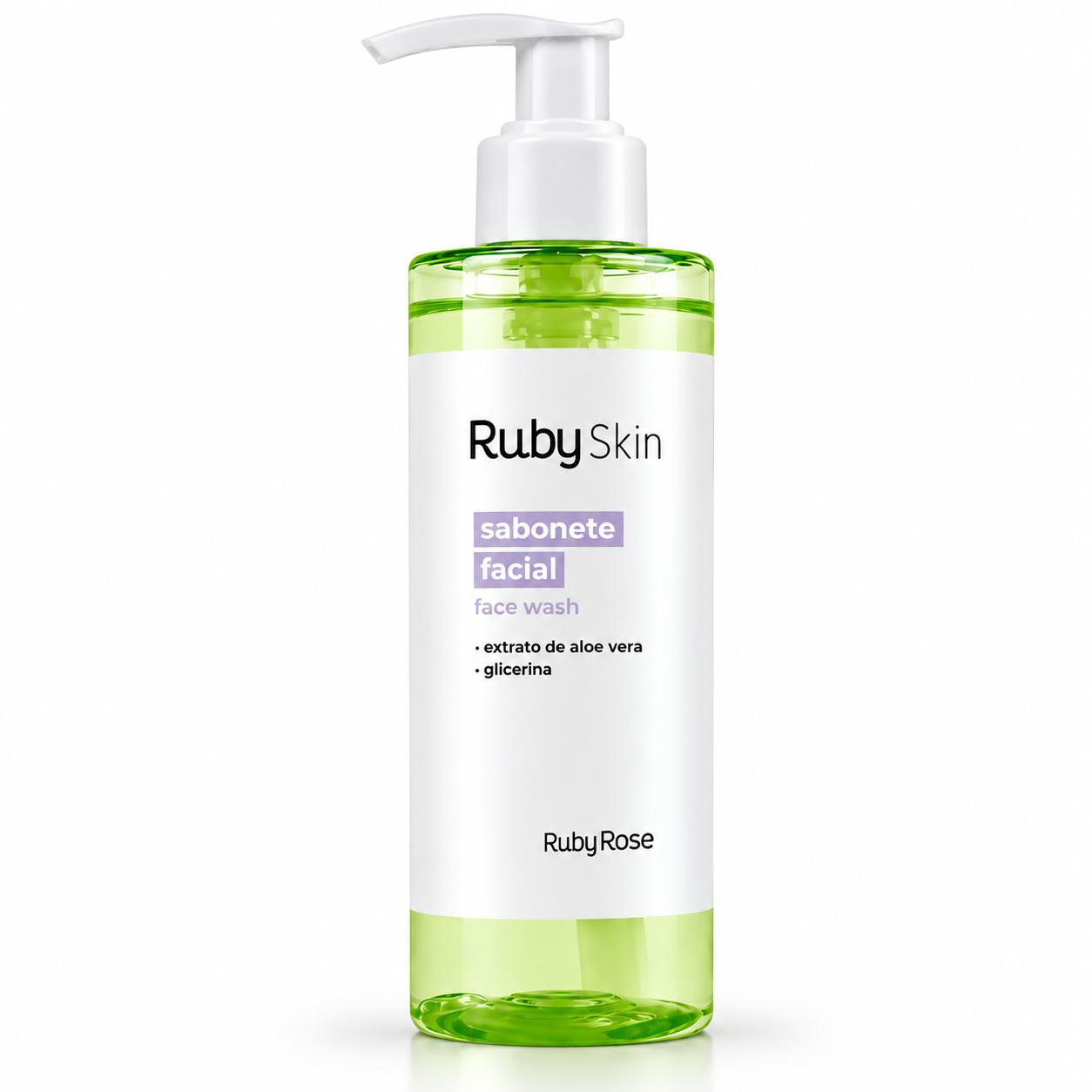 Kit C/12 Sabonete Líquido Facial Ruby Rose Face Wash Ruby Skin 190ml - Imagem 2