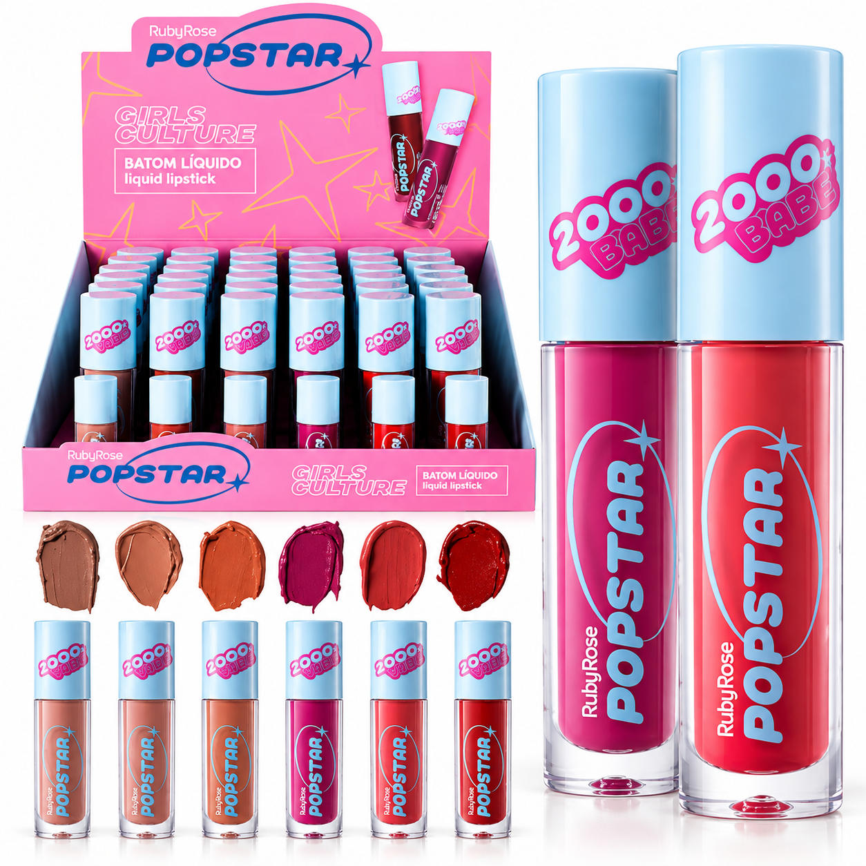 BOX C/ 36 UNIDADES – Batom Líquido Popstar Girls Culture Ruby Rose - Imagem 2