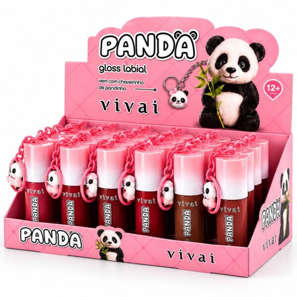 BOX C/24 GLOSS LABIAL PANDA VIVAI COM CHAVEIRINHO
